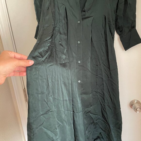 NWT Everlane The Hammered Satin Shirt Dress - Picture 4 of 8